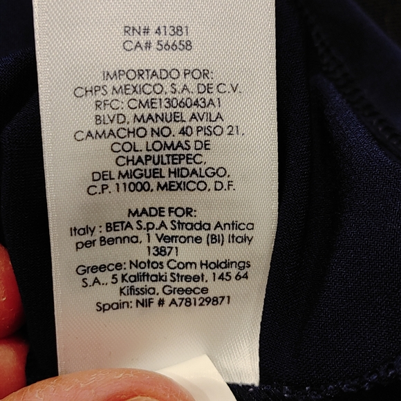 CHAPS CRISS CROSS FRONT HALTER TOP, MARINE NAVY L - Picture 11 of 11